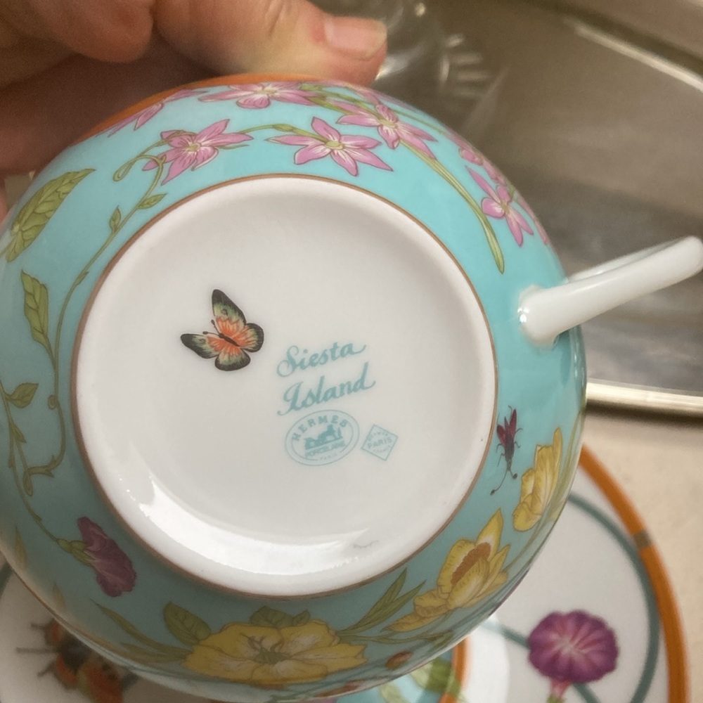 ☘️🎊🍾HP Hermes Siesta Island cup and saucer MULTIPLES AVAILABLE 💕🎈🍾 - Picture 4 of 6